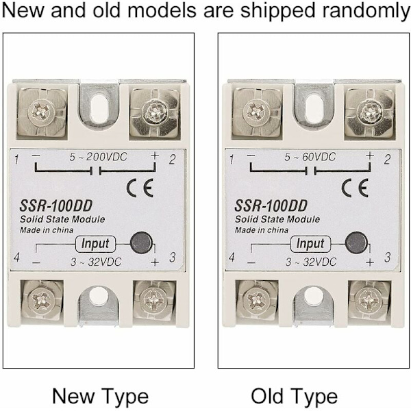 SSR-100DD Halvledarrelämodul DC-ingång 3-32V DC Halvledarrelä Halvledarrelärelä