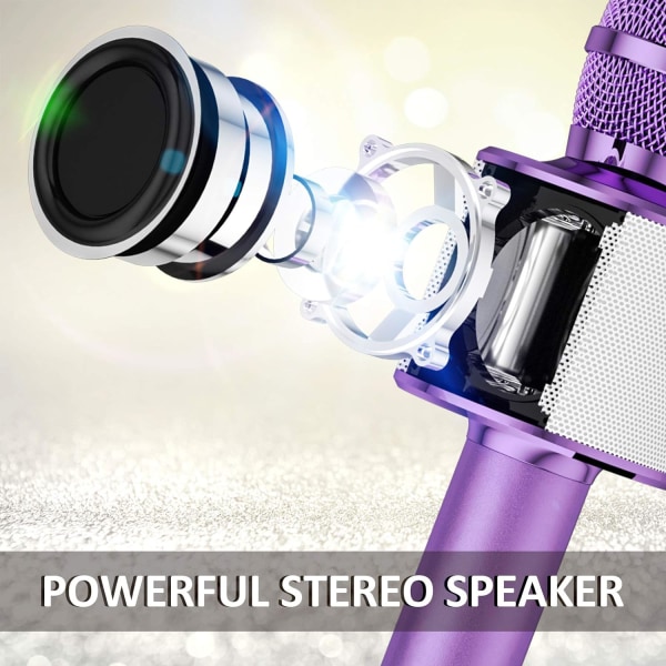 Trådlös Bluetooth karaokemikrofon, en semesterpresent för barn romantic purple
