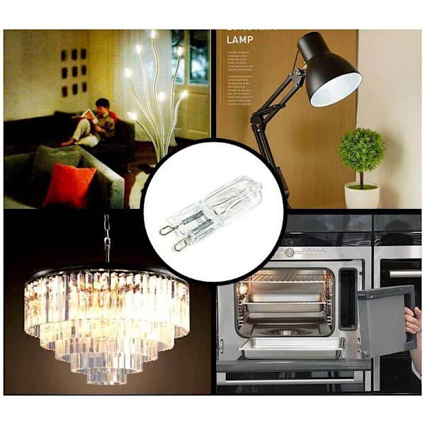 4 stk G9 Halogen Lampekuler, 40W Ovnlampe, Bordlampe Vegglampe, LED G9 Pære HIASDFLS