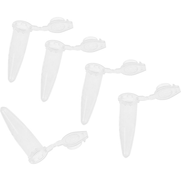 1000 stk. gjennomsiktige sentrifugerør i plast, 0,5 ml kapasitet