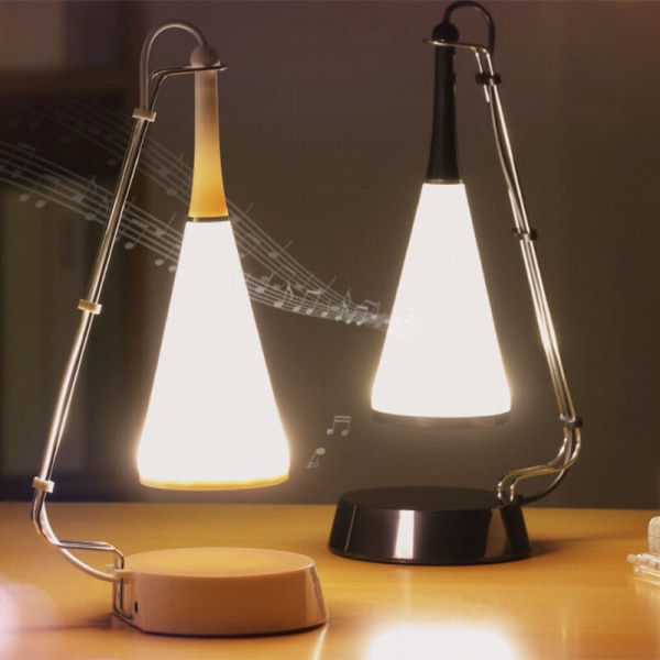 LED-lampe tryksensor Bluetooth musikafspiller skrivebordsbelysning bord DC-opladning studerende boglamper (sort)