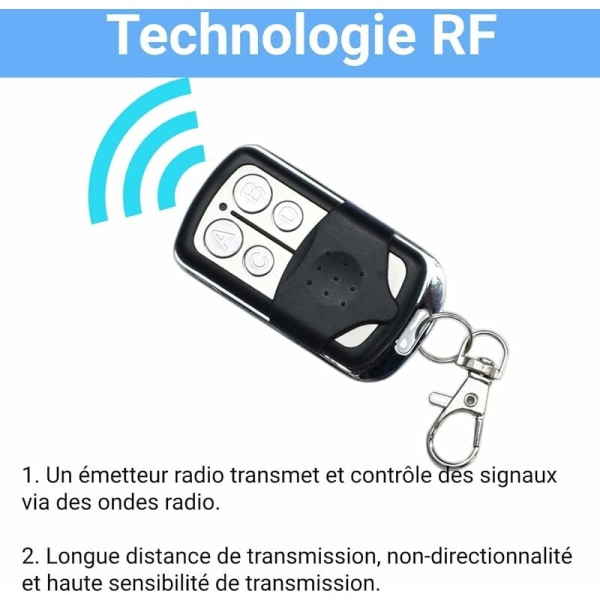 433,92 MHz portåbner fjernbetjening universel portåbner garageport 4 kanaler fast kode duplikator fjernbetjeninger 2stk