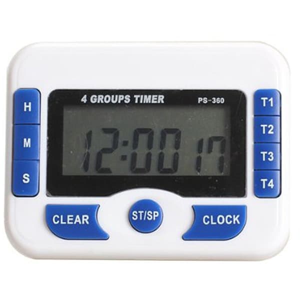 3-kanals timer digitalt display timer nedtællingsur præcist timing enhed blå