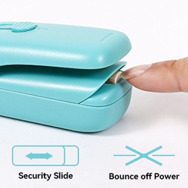 Mini Bag Sealer Bærbar Termisk Vakuum Sealer 2 i 1 Varmesealer og Kutter med Lanyard for Matlagring i Plastposer