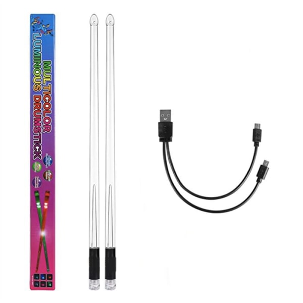LED-rumpukapulat 15 värigradienttia USB-ladattava + kytkin elektroniset rumpukapulat lavanäytöksiin