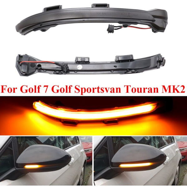 Dynamiska LED-blinkers till backspegel med switch för MK7 Golf 7 II