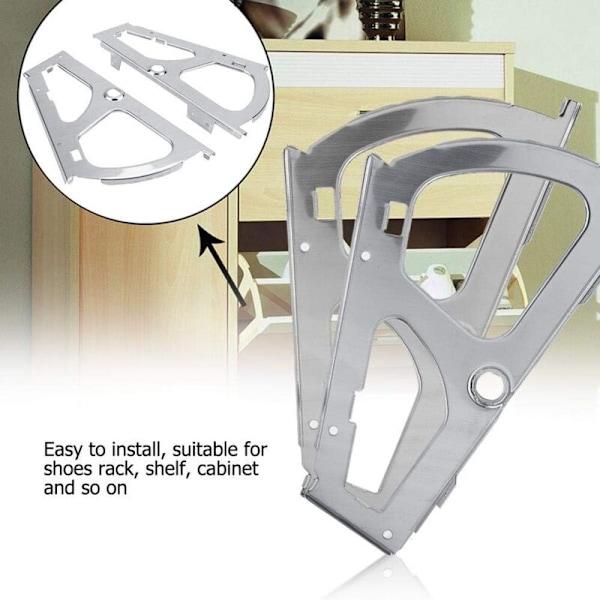 Hinge för möbler, Skohyllor Skåpshängslen Turning Rack Stålram Hängslen Möbeldelar (3 Lager) 2 st