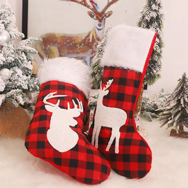 3 stk serie/sett gaveposer julestrømper juledekorasjoner for Navidad sokker Natal juletredekorasjoner