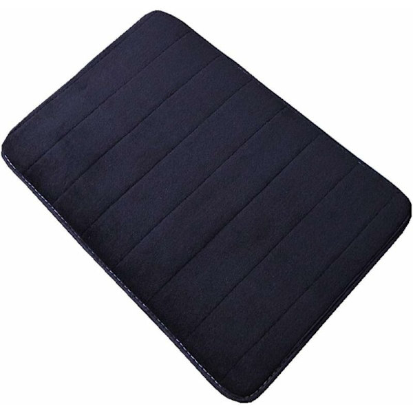 Mjukt Minnesskum Badmatta - Halksäker Absorberande Gummibadmatta för Kök och Badrum 30 x 50cm, Svart