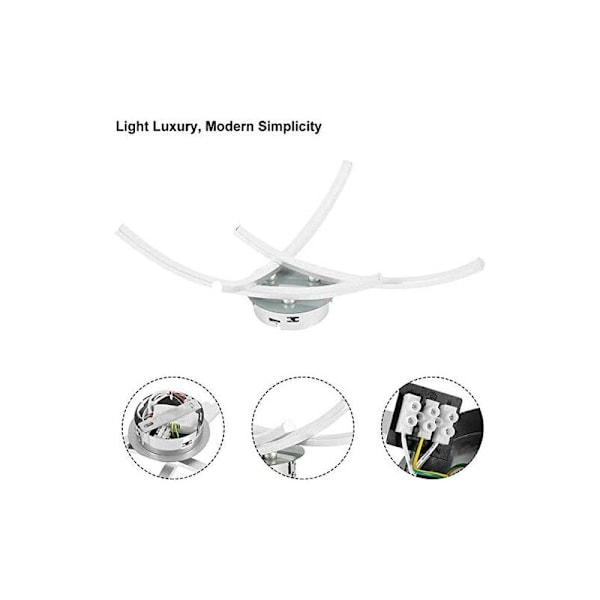 LED Taklampe, Moderne Design Buede Taklampe med 3 Buede Lys for Stue Soverom Spisestue