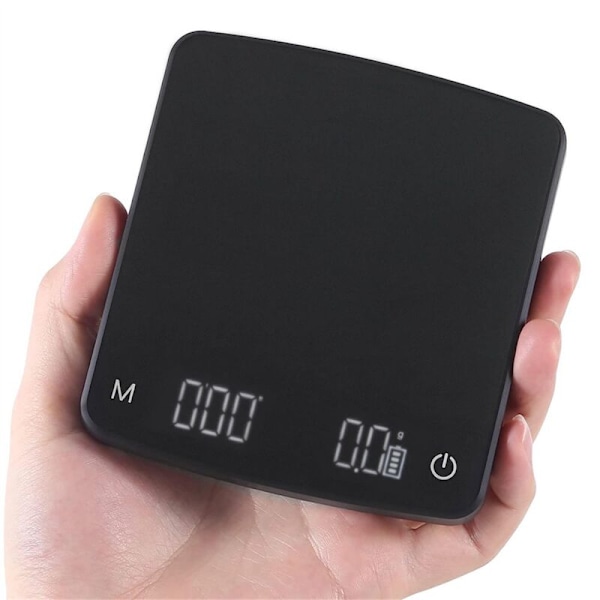 Kaffevåg med Timer, 0.1G, Vattentät, Laddningsbar, med Timer Automatisk, Tarafunktion
