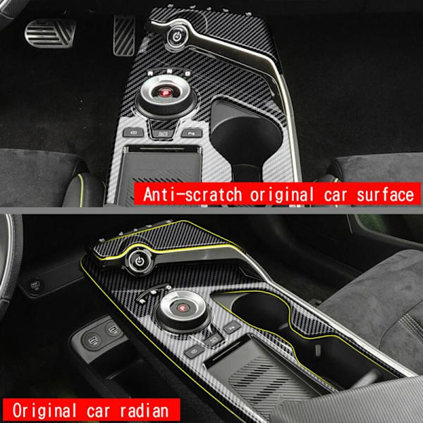Bilfiber Central Gear Shift Control Panel Dekal Interiør Modifikation til EV6 2021 2022 LHD