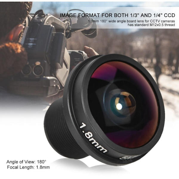 CCTV-kit, 1,8 mm 5MP Panoramalins med Fisheye från Chuangwei, utan vinjettering, HD-nätverkslins, CCTV-lins