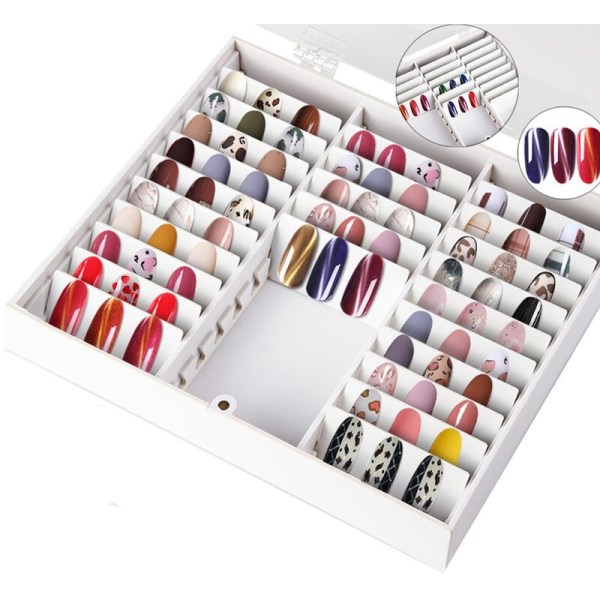 Nagellacksförvaringslåda 33 rutnät Bärbar justerbar behållare Akryl Organizer Nagelverktyg