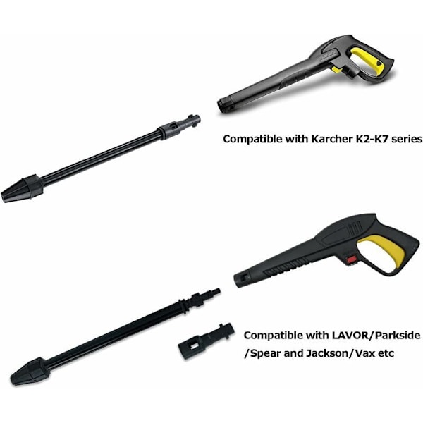 Dirt Blaster 145 Bar Laajennettava Lanssin Vaihto Karcher K1, K2, K3, K4, K5, K6, K7:lle, Laajennuslanssilla Pyörivällä Turbovoimalla, Autonpesulanssilla N