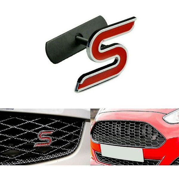 Ford Zetec S metalgitteremblem til Fiesta/focus S St med monteringssæt