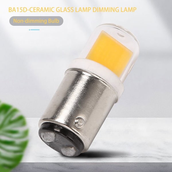BA15D LED-lampa 3W 110V AC 220V Icke-dimmbar 300 COB 1511 LED Varmvit Lampa Vit för Tvättmaskin (Varmvit)