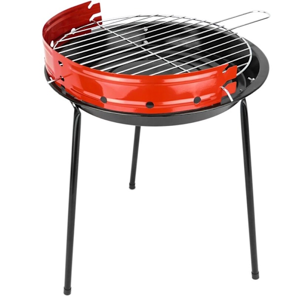 Rund kolgrill 33x45 cm med ben Grill för trädgård och camping