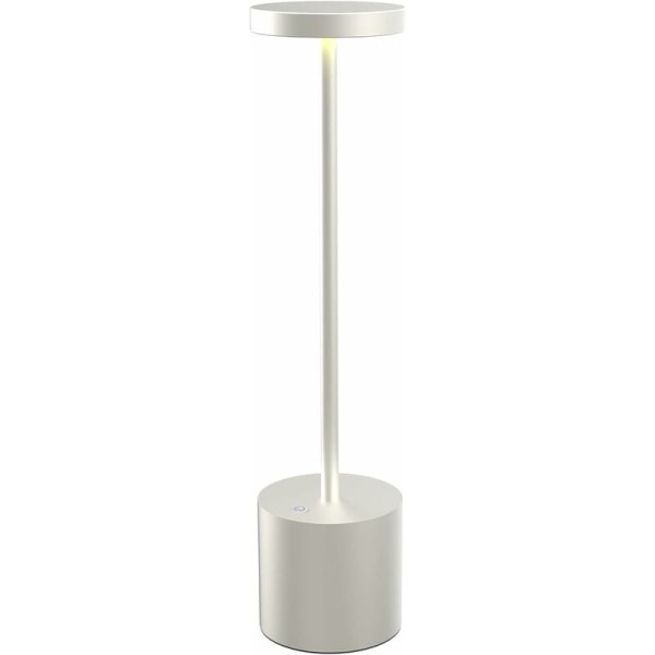 Moderni alumiininen 6000 mAh johdoton USB -ladattava LED-pöytälamppu 2-tasoinen himmennettävä ravintolavalo makuuhuoneen yöpöytälamppu (hopea)