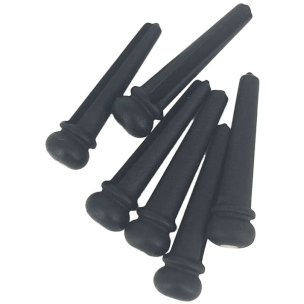 12X Ebenholt Guitarbro Pins, End Pin, Abanlone Dot (Sort)