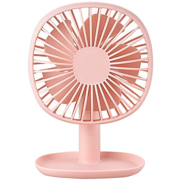 Desk Fan Small Table Fan Rechargeable Battery Mini Fan 60 Degree Rotation Portable Fan 3 Speeds USB Personal Fan