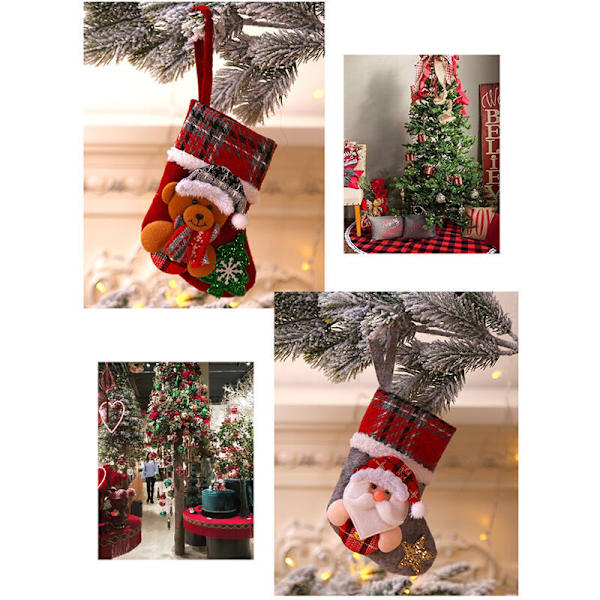 Jul Ny Stil Kreativ Docka Julstrumpor Presentpåse Julgran Hänge Juldekoration, S, 17 13cm - S, 17 x 13cm