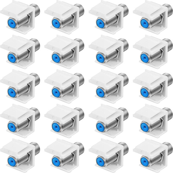 20-pack Keystone Jack-insats, RG6 F-typ hona till hona kabeltillägg för väggplatta och patchpanel