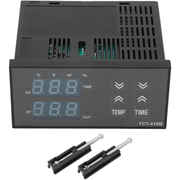 Digital Temperaturregulator, Høj Følsomhed 2 i 1 Varmpressetermometer Maskine SSR Udgang 100-240V Bredt Spændingsområde til Kedeludstyr