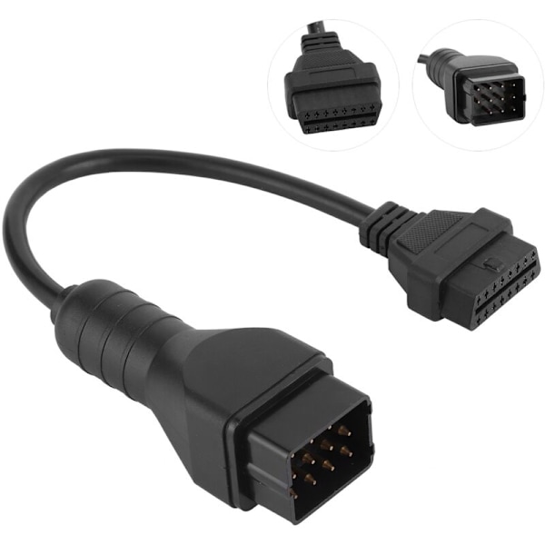 OBD2-diagnostikkabel 12-stifts till 16-stifts kontaktadapter för biltillbehör