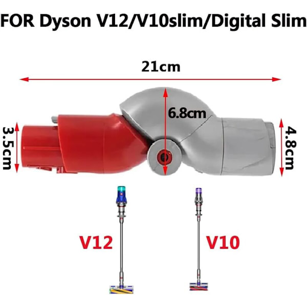 Fleksibel Adapter for Dyson V12 Lett Støvsuger, Fleksibelt Element for Dyson V12/V10Slim/Digital Slim Lett Støvsuger, Bunnutløsning