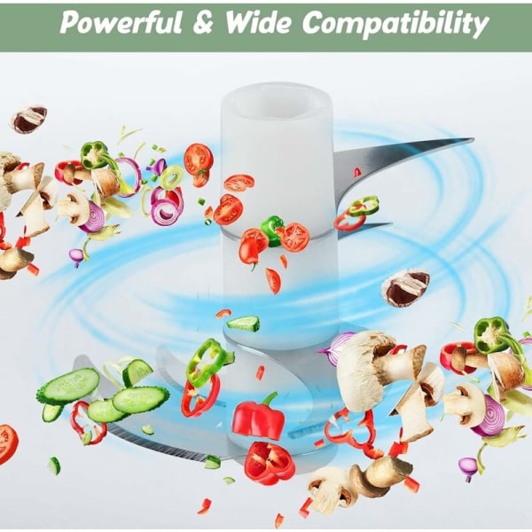 USB genopladelig elektrisk hakker, Mini grøntsagskutter, 250 ml kapacitet, Mini køkkenhakker med USB-oplader, foodprocessor, Ideel til løg,