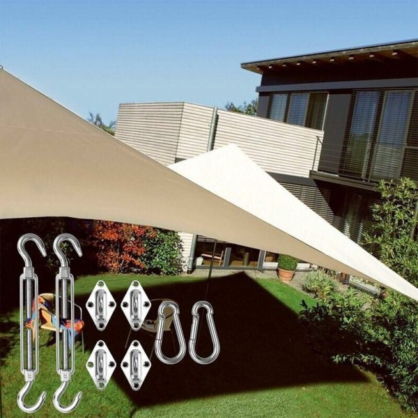 Triangulär skuggskyddsfästningssats 304 rostfritt stål skuggskyddsfästningstillbehörssats, solskuggskyddsfästningssats（4PCS）