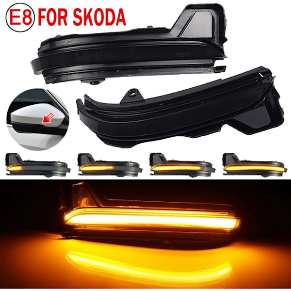 För 2016 2017 2018 2019 2020 Bil LED Dynamisk Sidospegel Ljus Blinkers Indikator