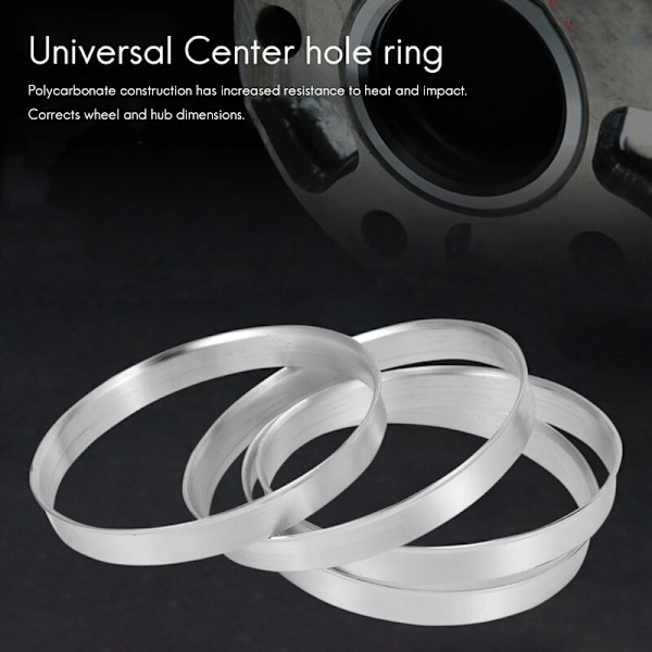 4 x Universal Aluminium Navring Hjulspacere 74.1mm O/D 72.6mm I/D