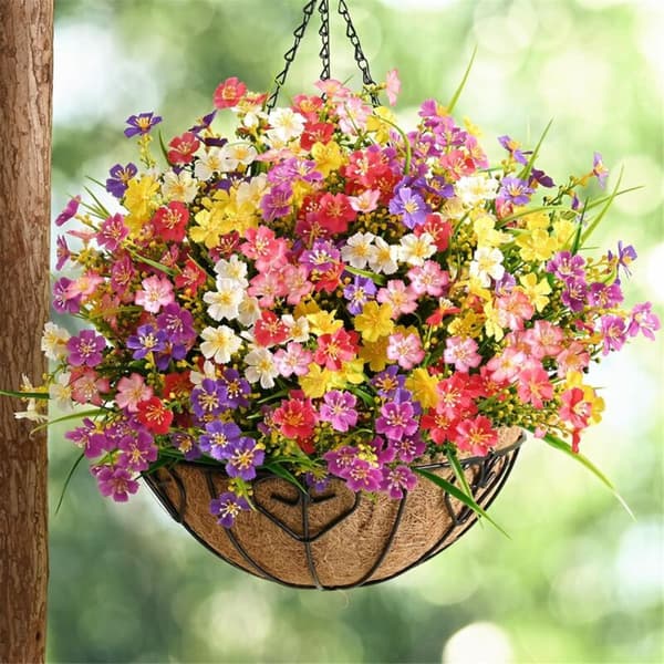 Konstgjorda Blommor för Utomhus, 6 Pack Utomhusväxter, Konstblommor, UV-Resistenta, Utomhus