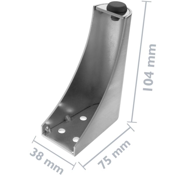 Pyöristetyt pöydänjalat huonekaluille ja pöydille, ruostumaton teräs, 104 mm, 4 kpl