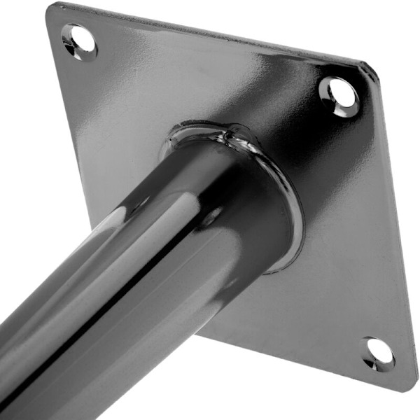 Sæt med 4 lige møbelben med konisk form og skridsikker beskyttelse, 20 cm, metal sort farve.