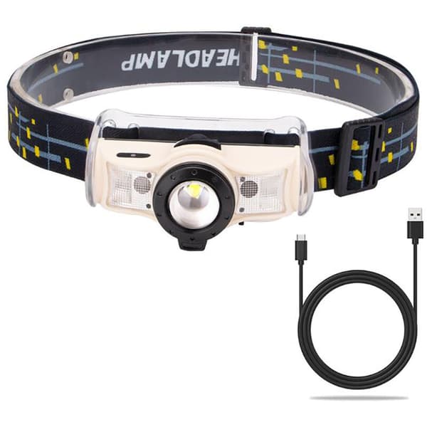 Kraftige LED-forlygter, multifunktionelle zoom-sensorforlygter, hovedmonterede mini-stærke forlygter til camping