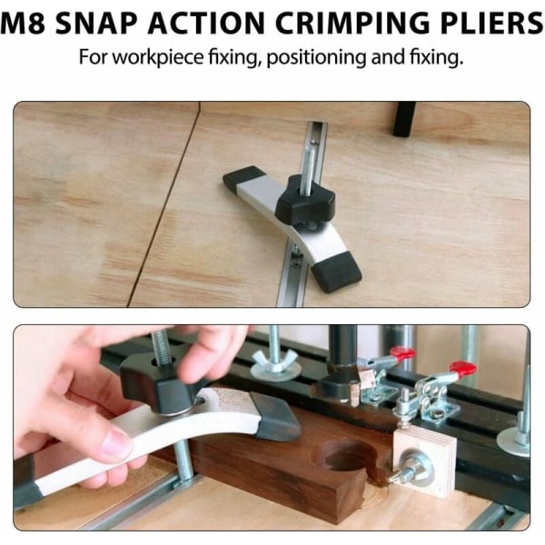 Metall Action Hållklämma Set, 8mm för T-Spår T-Spår DIY Snickeri S18