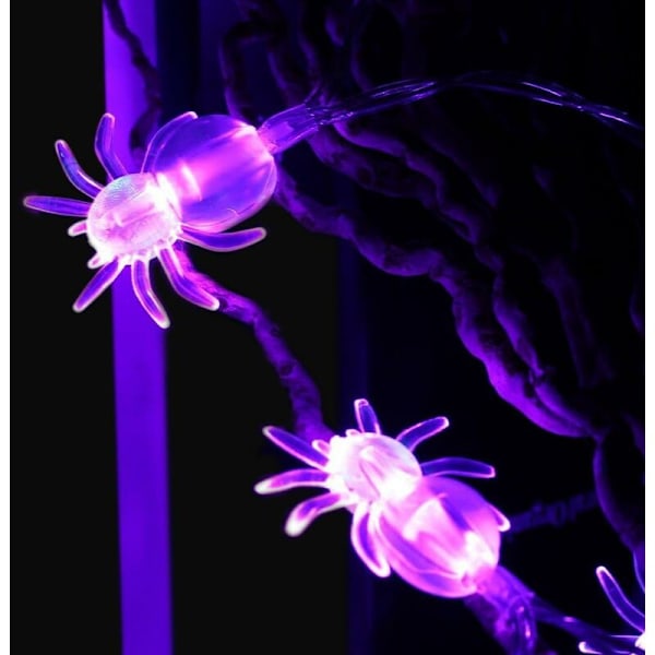 20 LED Spider Lys, Lyslenke Jule- og Halloweendekorasjon
