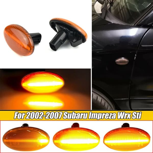 Gule LED dynamiske blinklys sidemarkeringer til 02-07 Liberty 00-03 Forester 01-05