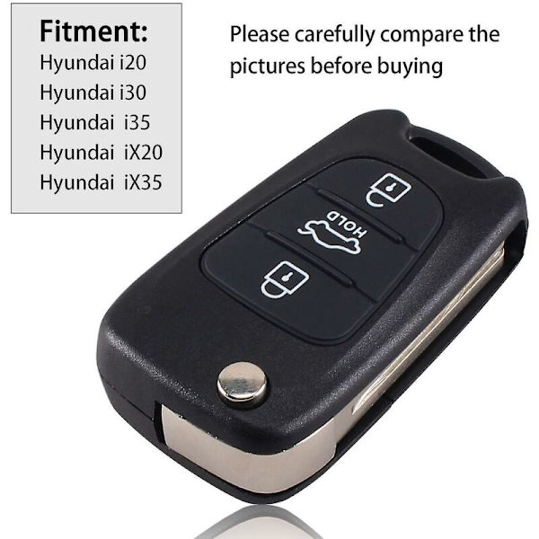 3-knappars fällbar fjärrnyckelskal för Hyundai I20 I30 I35