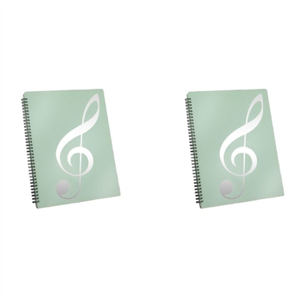 2X Binder Sheet Music, Capacity 60 Pages, /Support for A4 Letter Size, Writable and Detachable (Green)