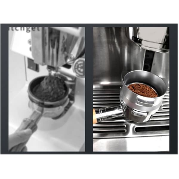 Aluminium Kaffe Pulver Dosering Ring 54MM Kaffe Roterende Loop til Kaffemaskiner Roterende Pulver Ring (Sort)