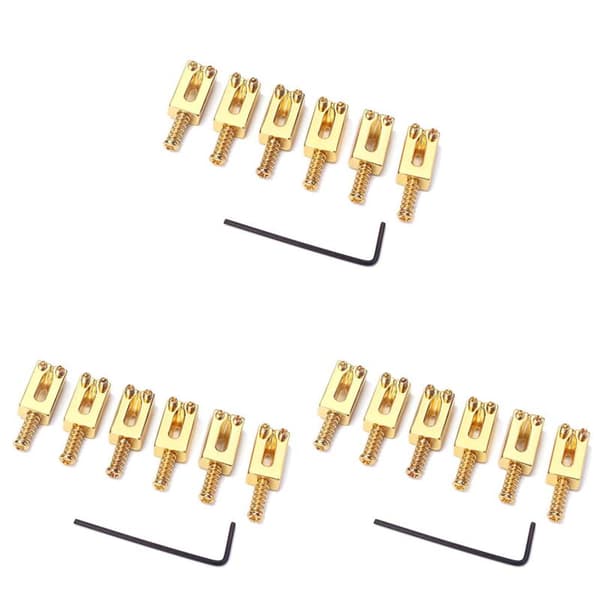 Gitarbro Rectangular for Elektrisk Strat Tele Utskifting, Gull (Pakke med 18)