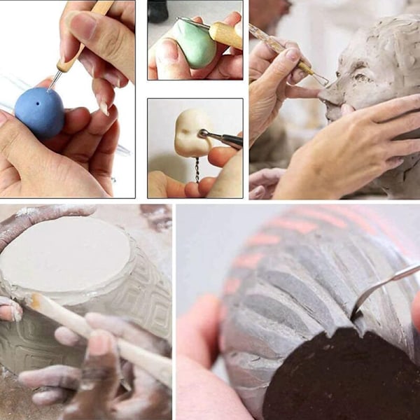 37 st Keramikverktyg, Leraverktyg, Keramikverktygsset, Leraverktygsset, Keramikverktygskit med Förvaringsväska, För Skulptur, DIY, För Nybörjare eller Proffs