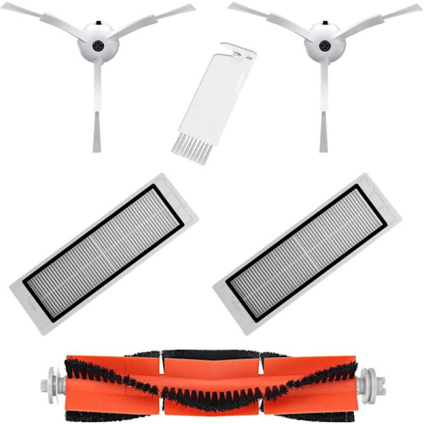 Essentiell reservdelsats kompatibel med Xiaomi Mi Robot Vacuum 1 och 2 (utan mopp). Ersättningstillbehörssats för Xiaomi Roborock S50 S51 Robo