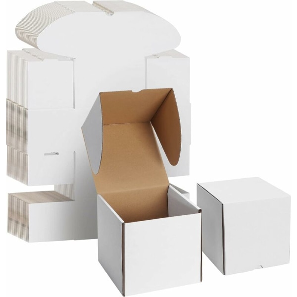Hvid papkasse 16x16x16 cm, Sæt med 20 forsendelsespapkasser