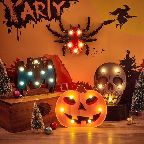 Horror Night Lights Ornament Party Props Bar Bordlampe Dekorationer Bat Modellering Lys
