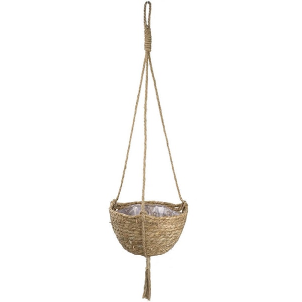Hängande Rattan Korg Planter Rep Blomma Växt Dekorativ Kruka, Blommor, Inomhus Utomhus